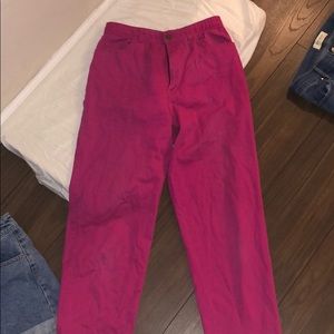 Hot pink mom jeans